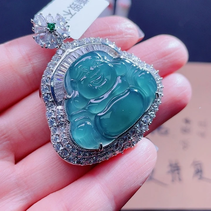 翡翠吊坠(不含链)银S925镶嵌