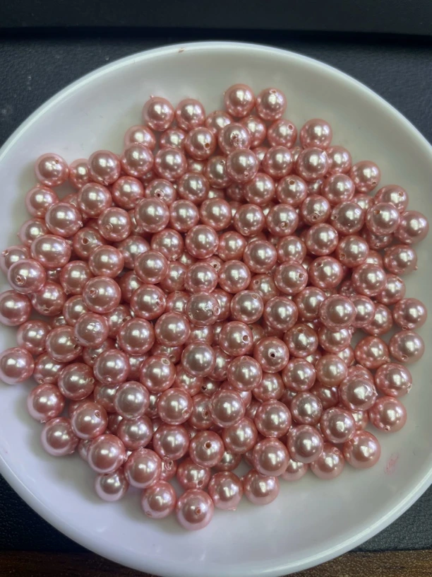 天然珠宝玉石 粉贝珠散珠Y1544 10MM 25颗（赠弹力绳）