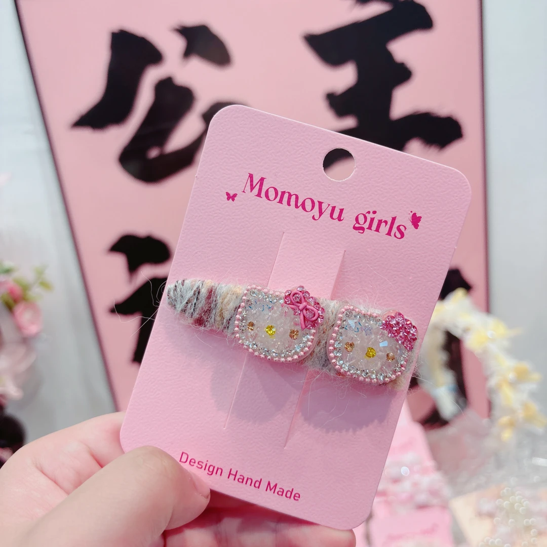 S6409-yt羊毛线钻kt猫拜拜夹【满15包邮发货】