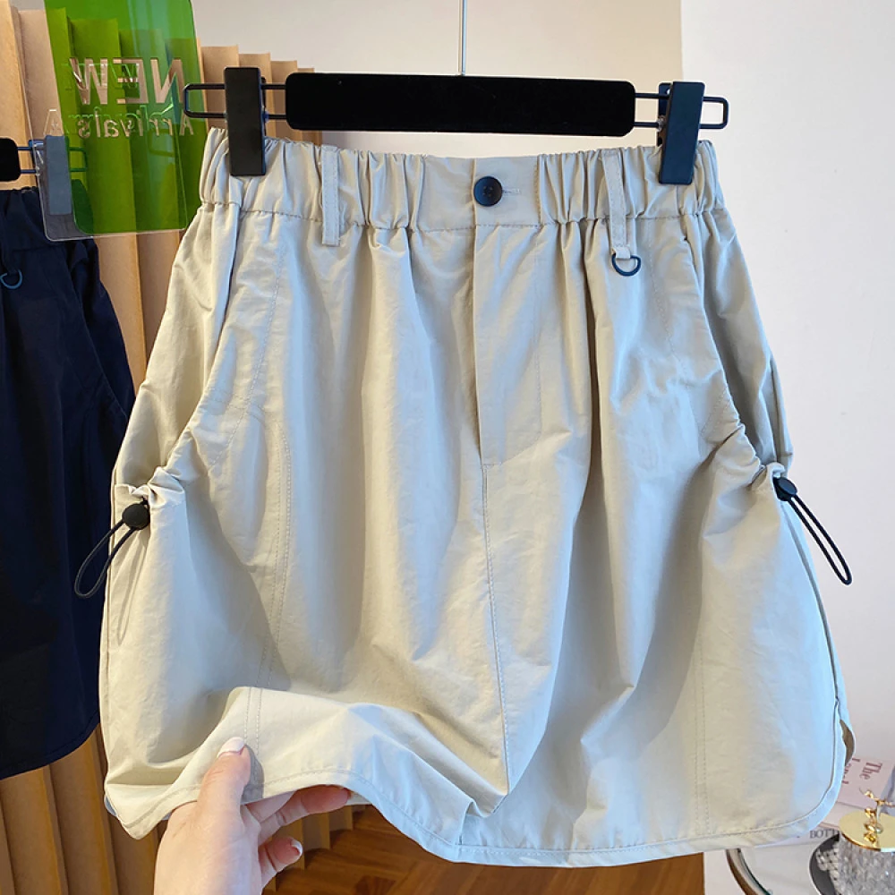 韩版工装短裙女夏季2025新款宽松高腰显瘦复古防走光包臀半身裙裤