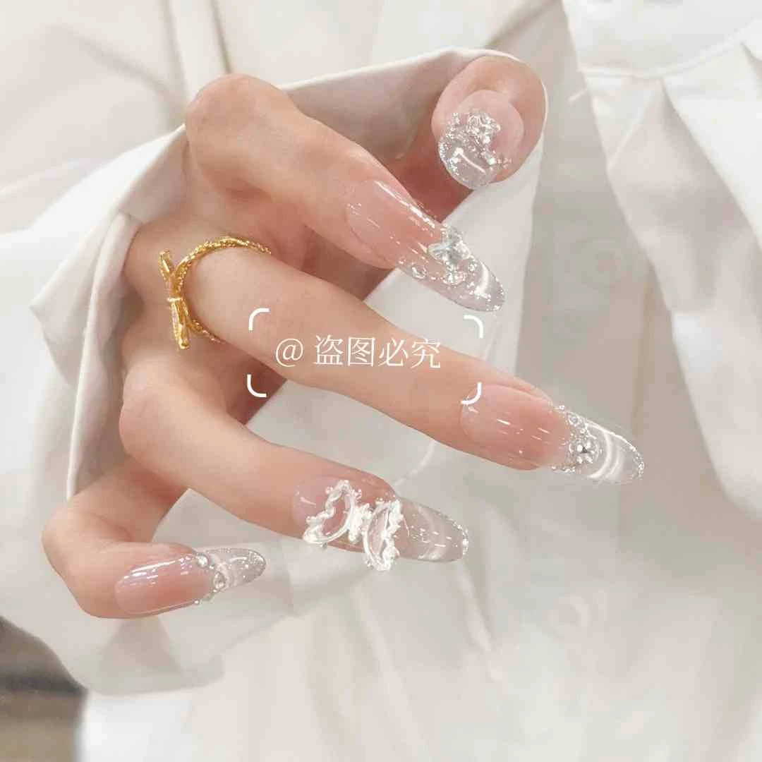 【旋翼蝴蝶】夏季猫眼温柔款穿戴甲可拆卸十片装