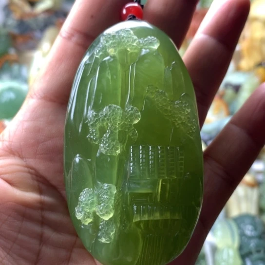 蛇纹石玉未镶嵌岫玉手把件