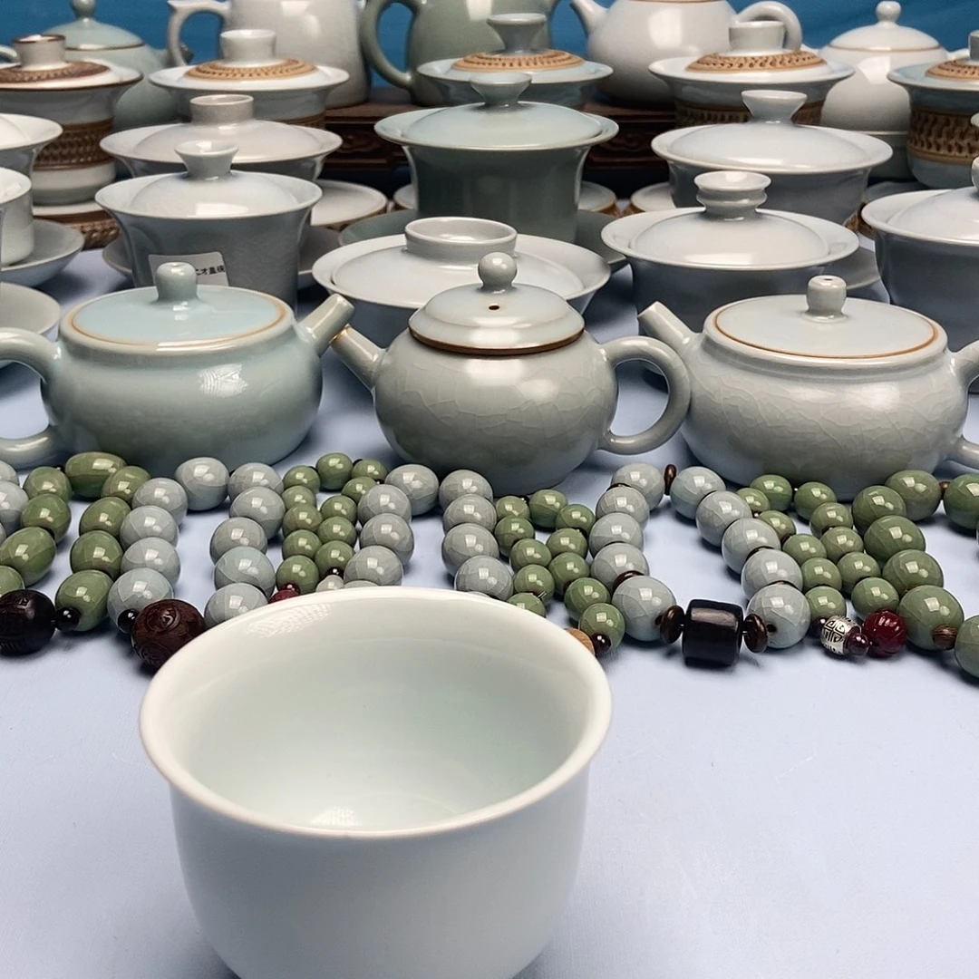 杯微瑕月白釉玉蓝杯原矿原釉原产地