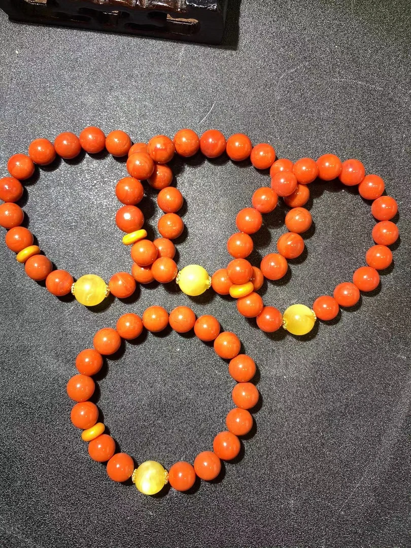 （卡10）柿子红大南红手串F57多样性发一