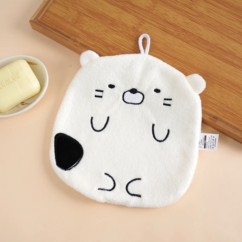 1新款可挂式吸水擦手巾可爱柔软厨房卫生间适用手帕毛巾