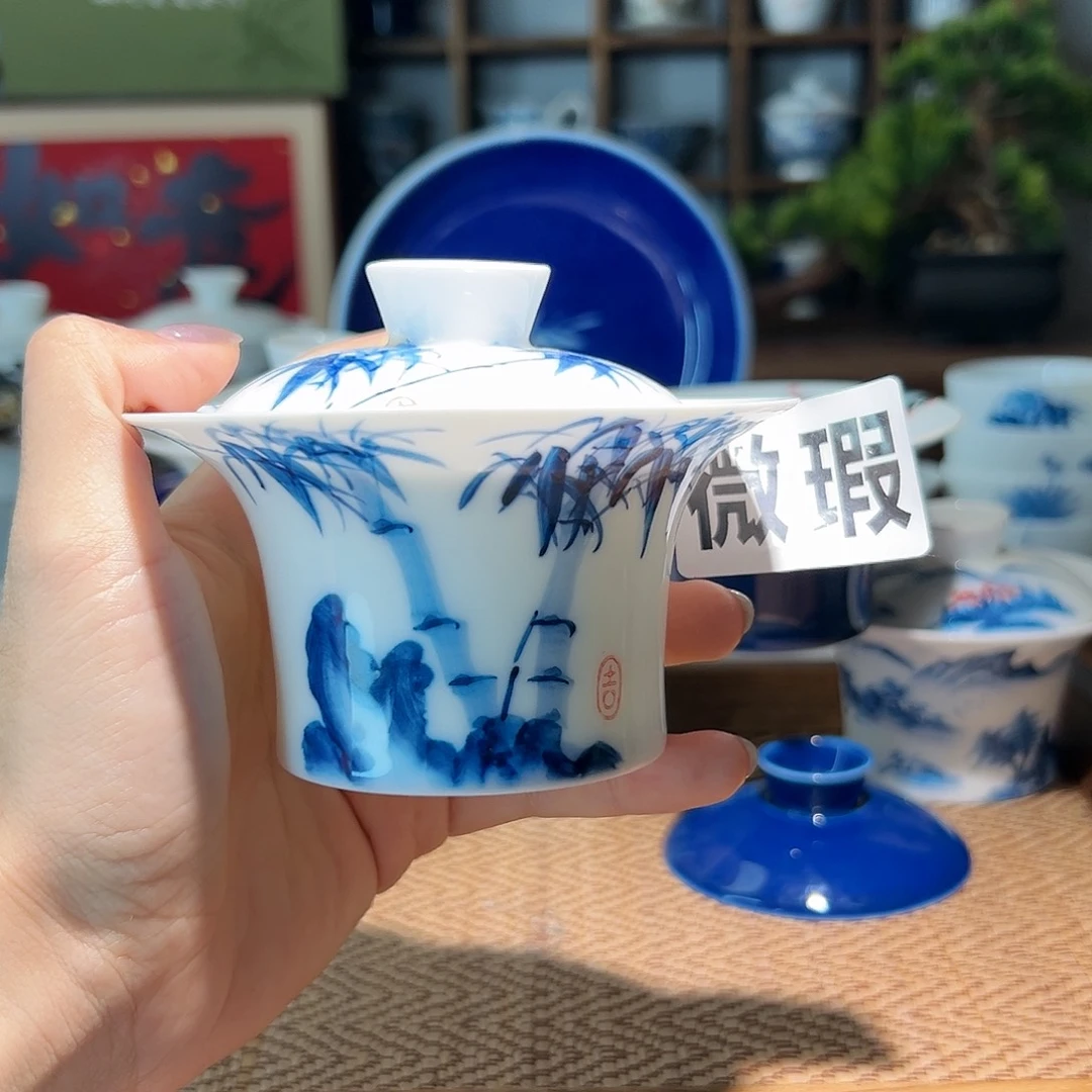 【闪购商品】微瑕 手绘 盖碗