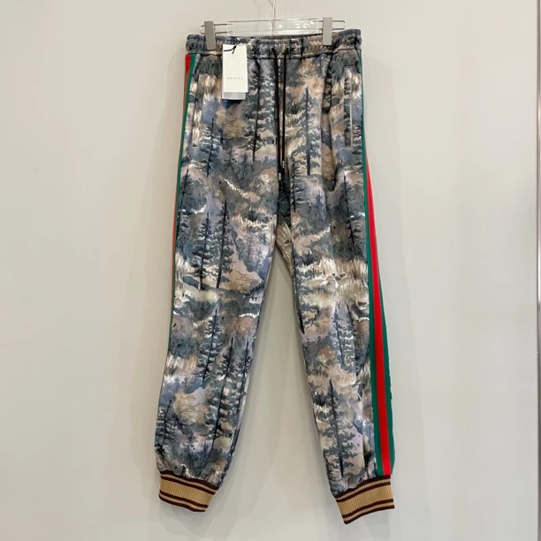 全新未使用 GUCCI/古驰 北面联名油画森林休闲束脚裤 s码 AA00808