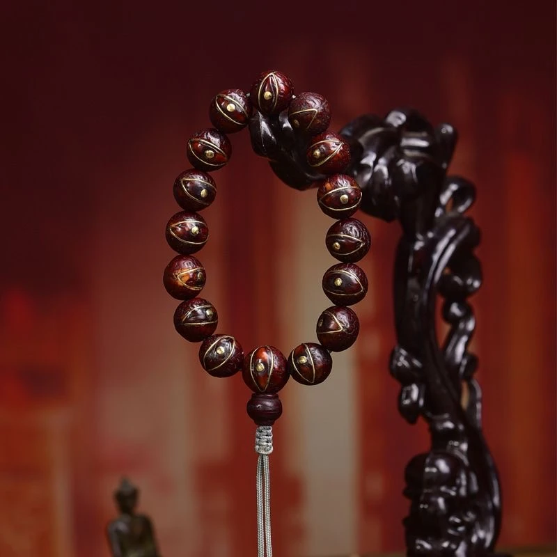 藏传回流镶嵌凤眼菩提手持