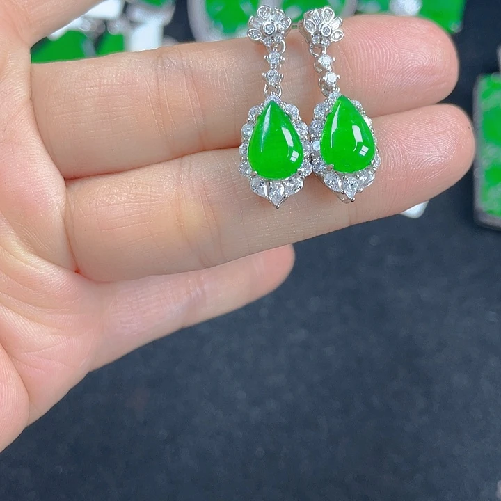 翡翠银S925镶嵌吊坠(不含链)