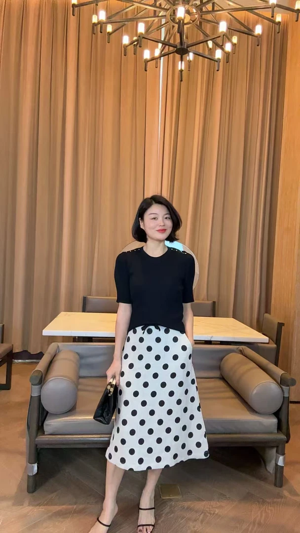 TANTAN 百搭显瘦气质黑色T恤2007