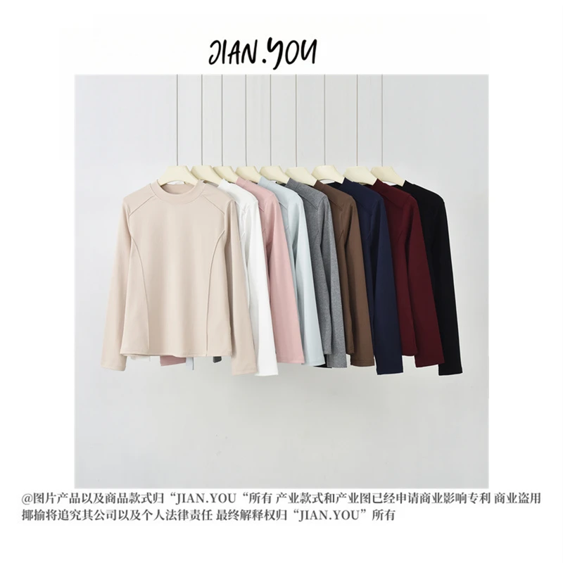 JIANYOU-[气质简约]2025秋季新款时尚百搭休闲T恤K-MF6775