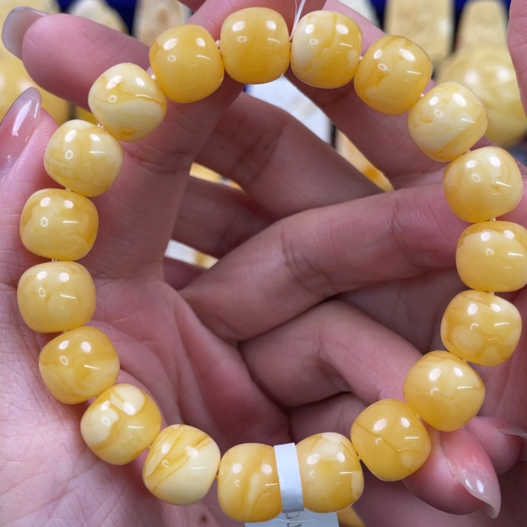 裸石蜜蜡未镶嵌琥珀蜜蜡手串卡11m