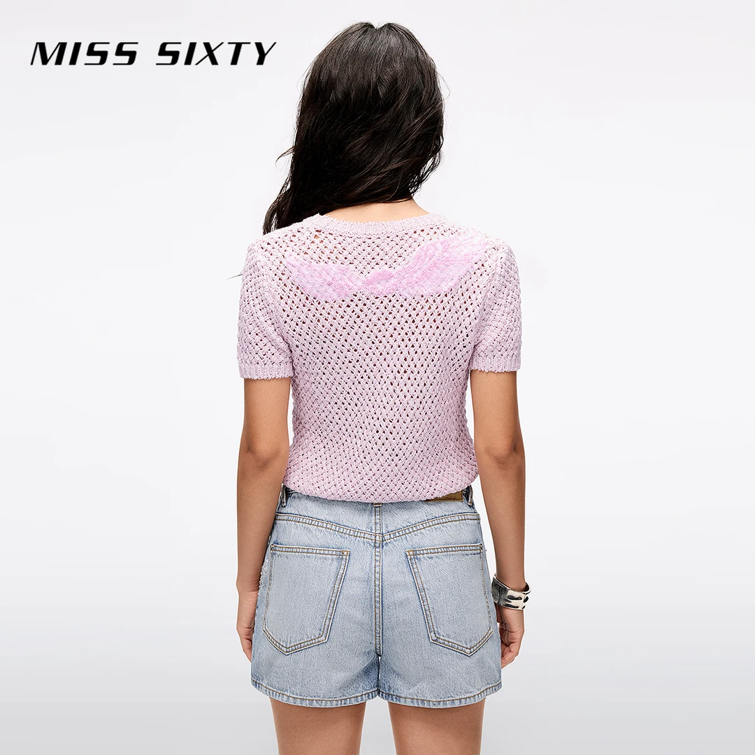 Miss Sixty天使系列2025春季新款针织衫女重工羽翼钉珠短款上衣