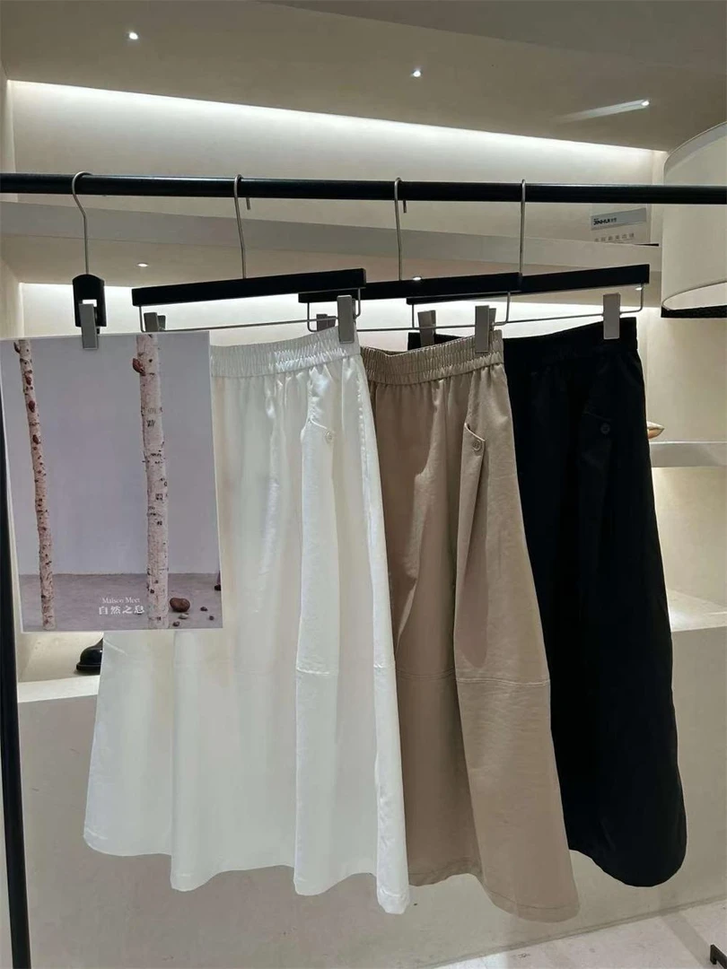 杨杨 梅森-2557休闲白色半裙