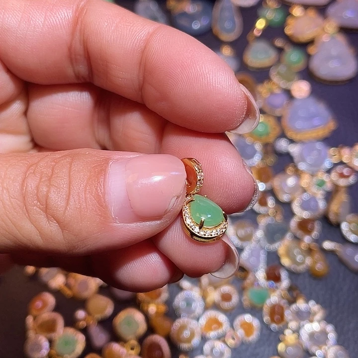 翡翠银S925镶嵌颈饰