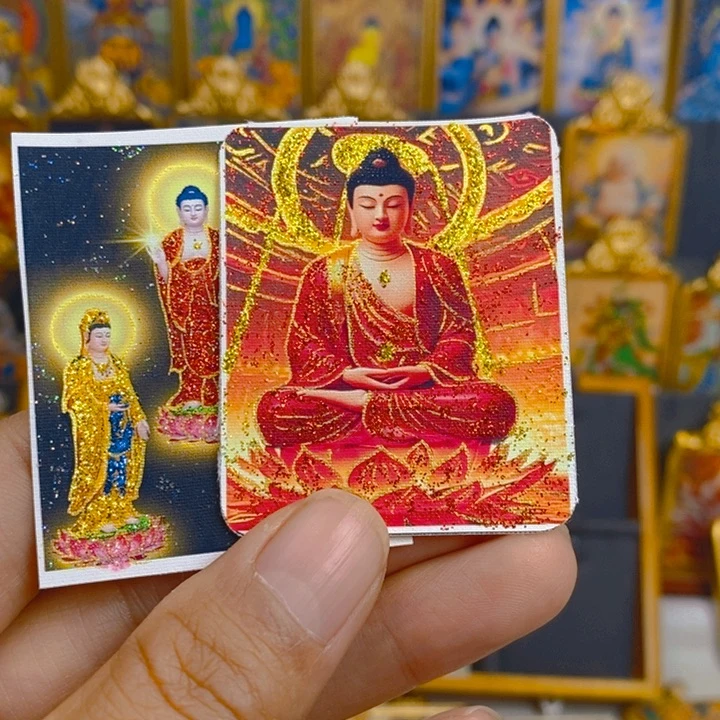 玫***境吊坠手绘唐卡画心