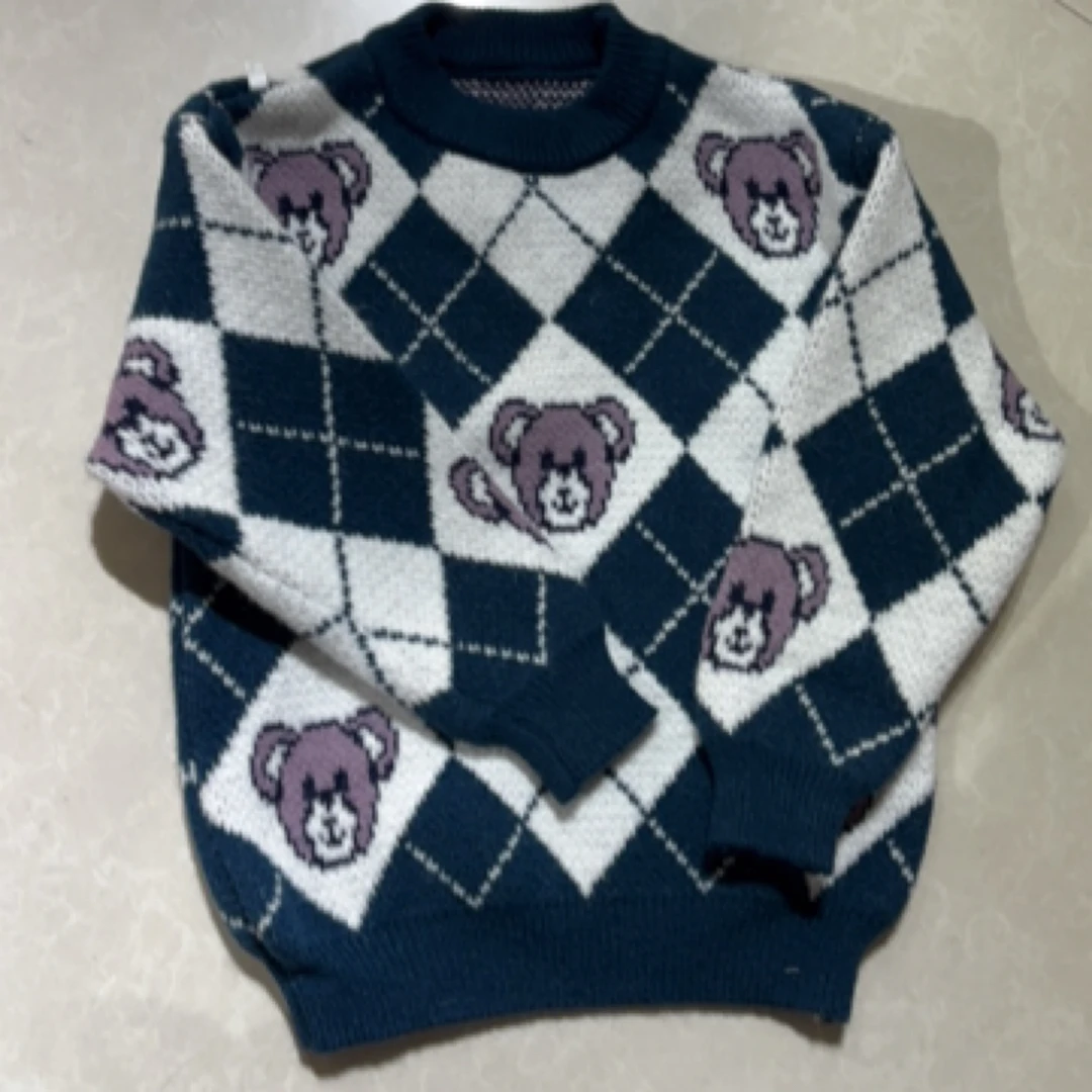 儿童毛衣2024秋冬新款男女童抗起球加厚保暖套头针织衫冬装