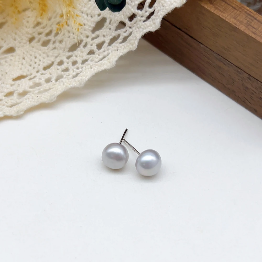 铜合金仿珍珠耳饰 银针 03048 好啊商店 珍珠小耳钉-6mm左右