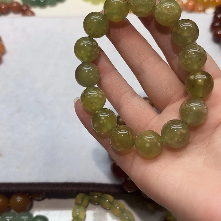 小***鱼蛇纹石玉未镶嵌手串