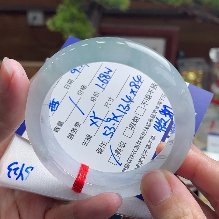 哲***哲翡翠未镶嵌手镯53.9炸钢条