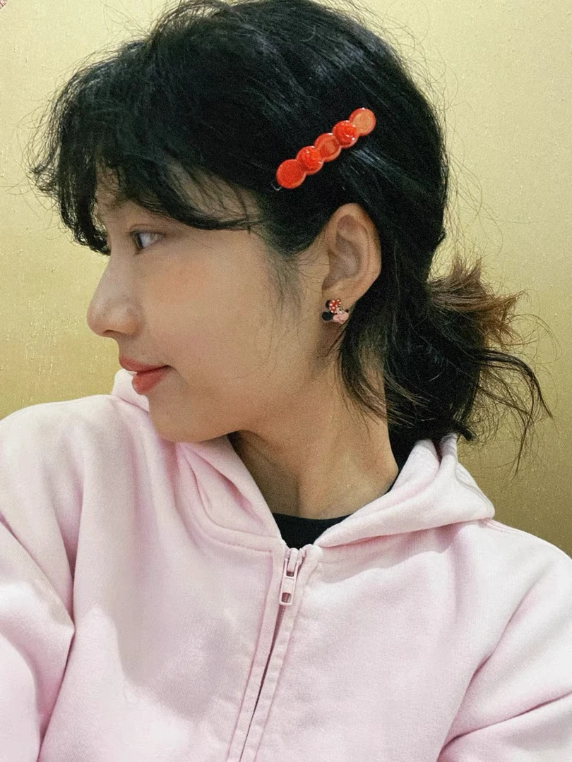 博主同款时髦蔷薇对夹边夹发夹
