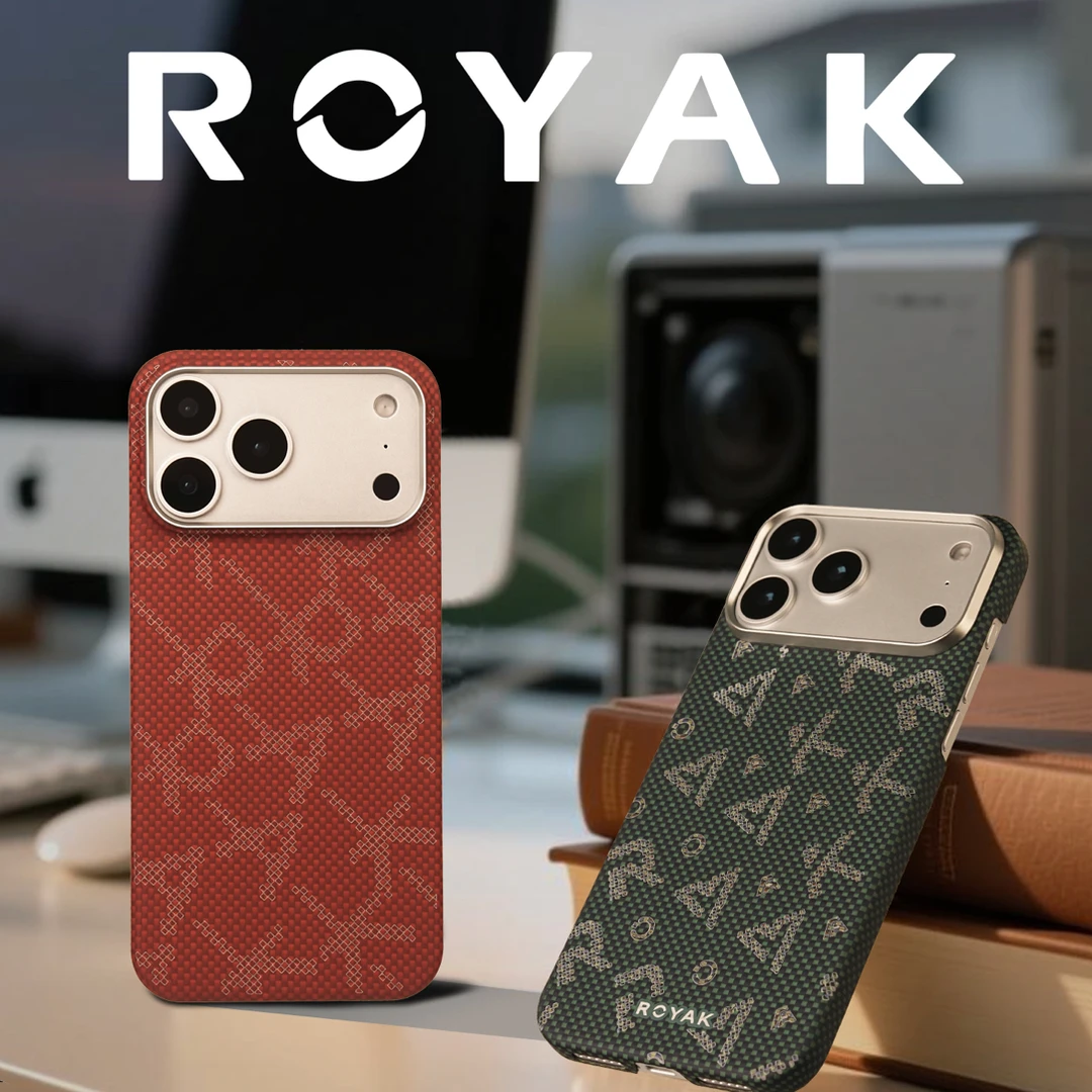 ROYAK雾青绯影适用于iPhone17Pro老钱风凯夫拉磁吸手机壳现货现发