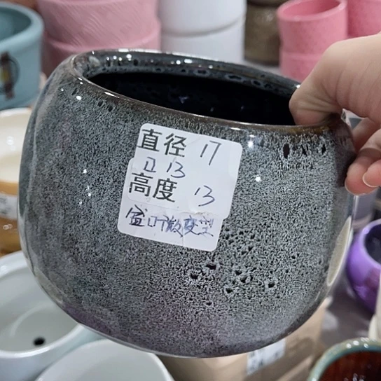 多肉绿植陶瓷花盆9.9包邮，有孔