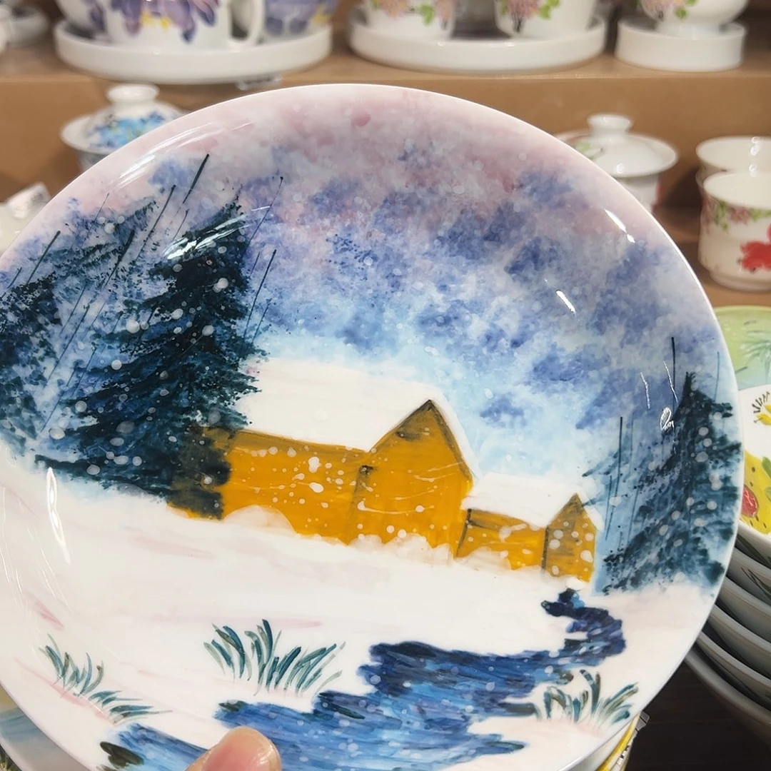 陶瓷景德镇手工陶瓷8寸