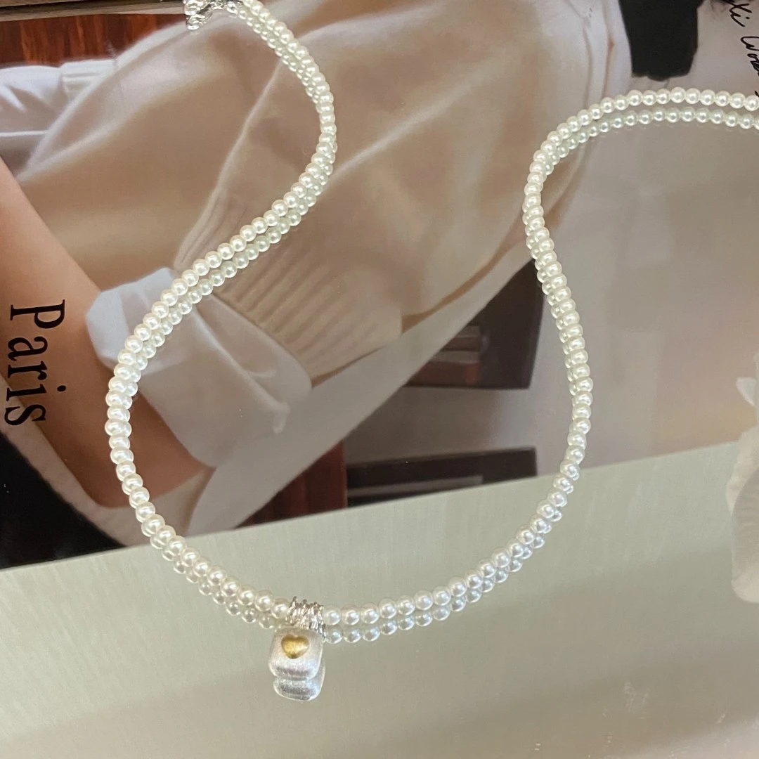 （T）镀K金  小豆包爱心  韩系简约搭配项链X7723