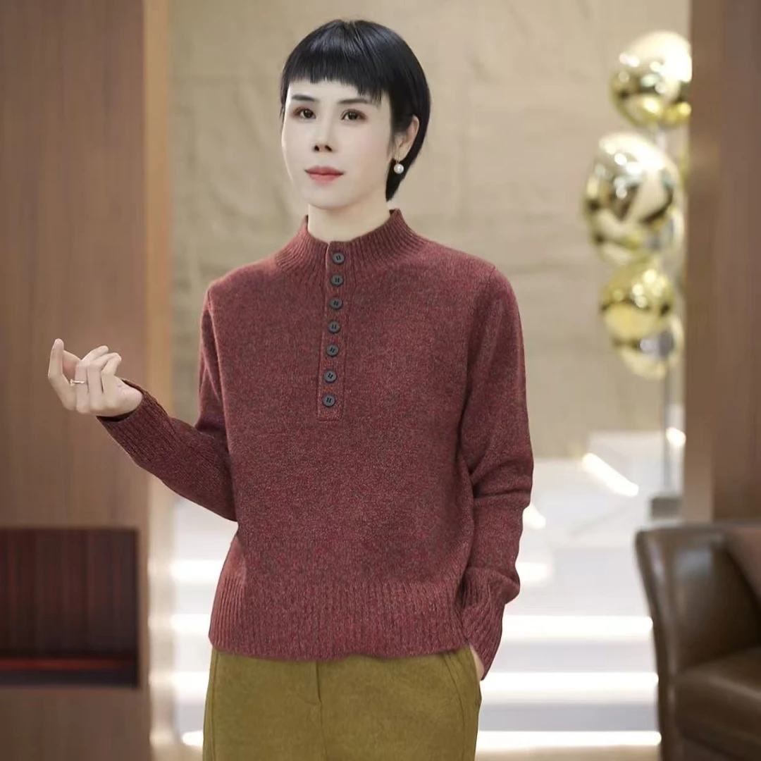 【渲渲推荐】LQ-28593冬季进口花纱100绵羊毛时尚小衫