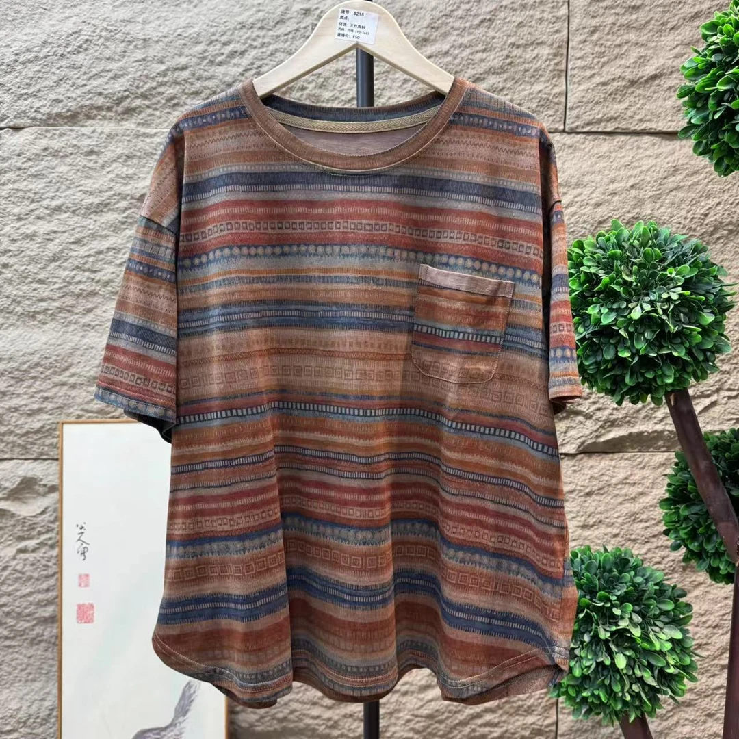 14018新款夏季休闲减龄复古清爽碎花T恤