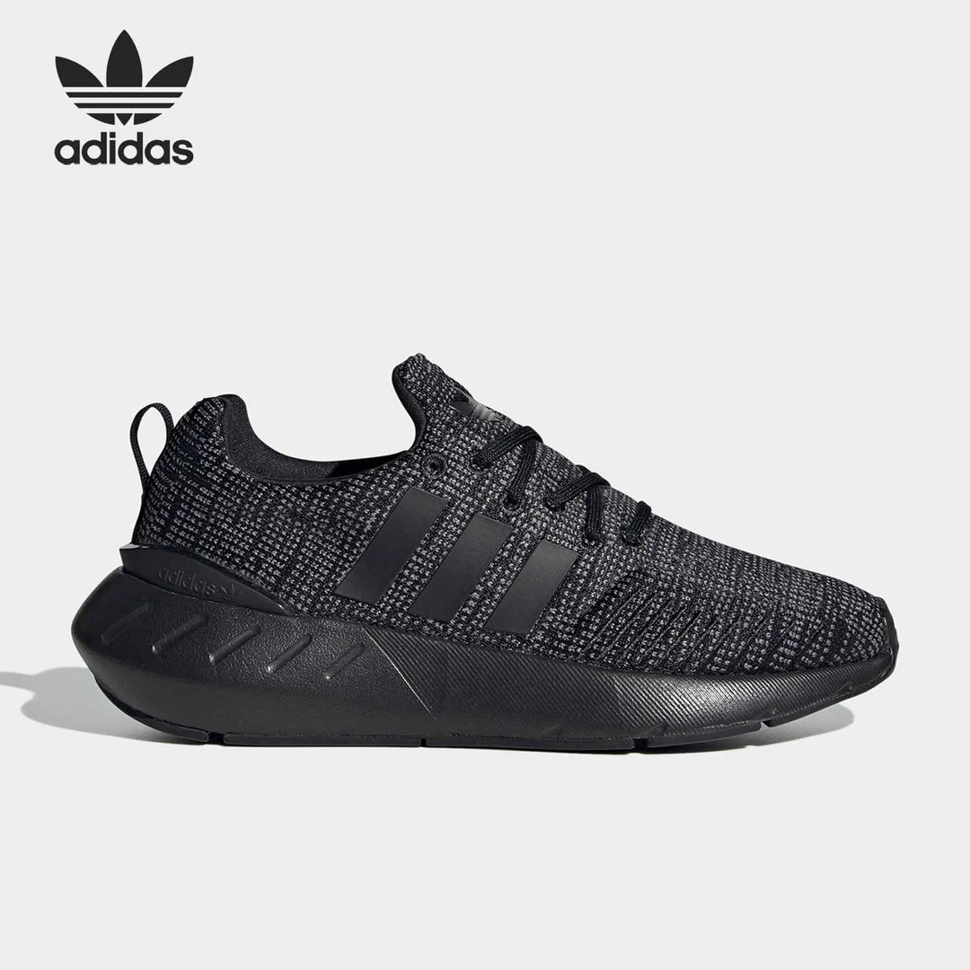 【断码特价】阿迪达斯女鞋新款透气运动鞋缓震黑色网面跑步鞋GW8166