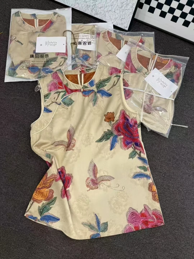 59国风无袖上衣搭配短裤时尚宽松显瘦夏季套装