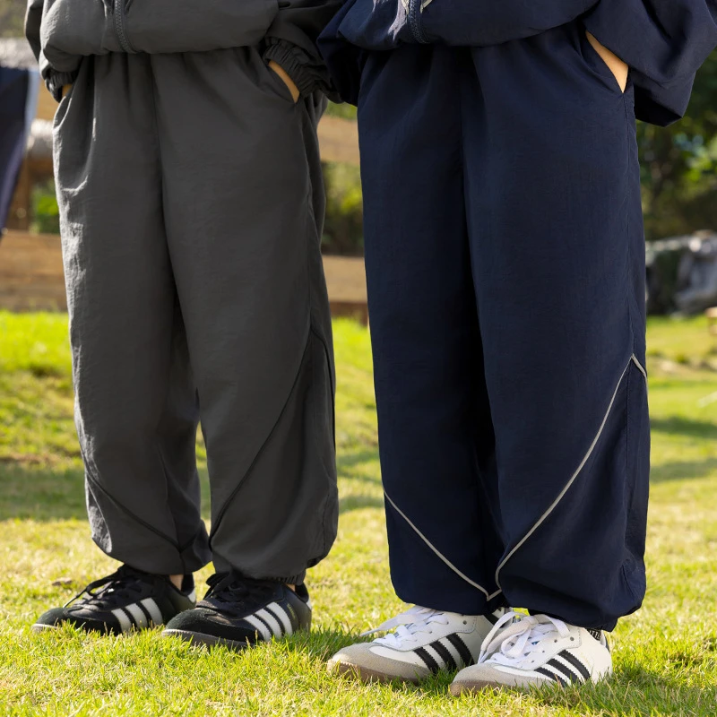 吉米妈【户外少年】美式街头宽松休闲3M反光男童长裤日系中大SK2513