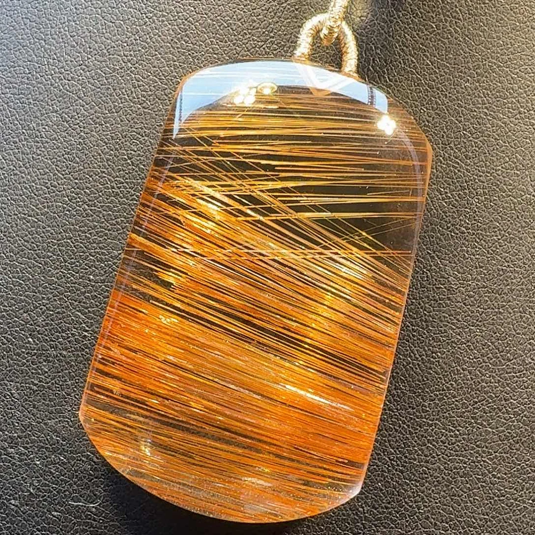 颈饰水晶未镶嵌天然晶体顺铜发晶无事牌