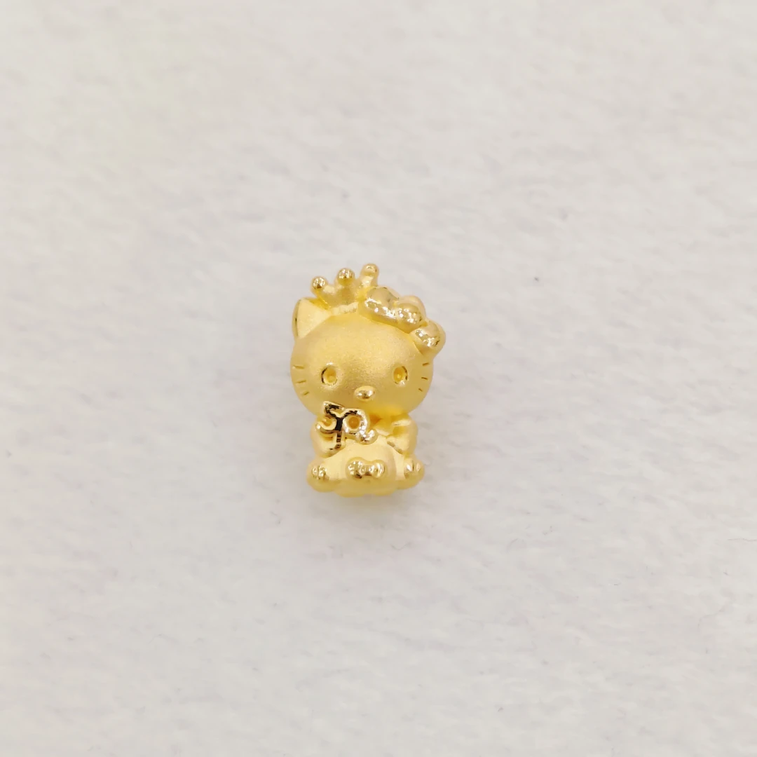 吉金珠宝  足金99950周年皇冠Kitty硬金转运珠手串不含链