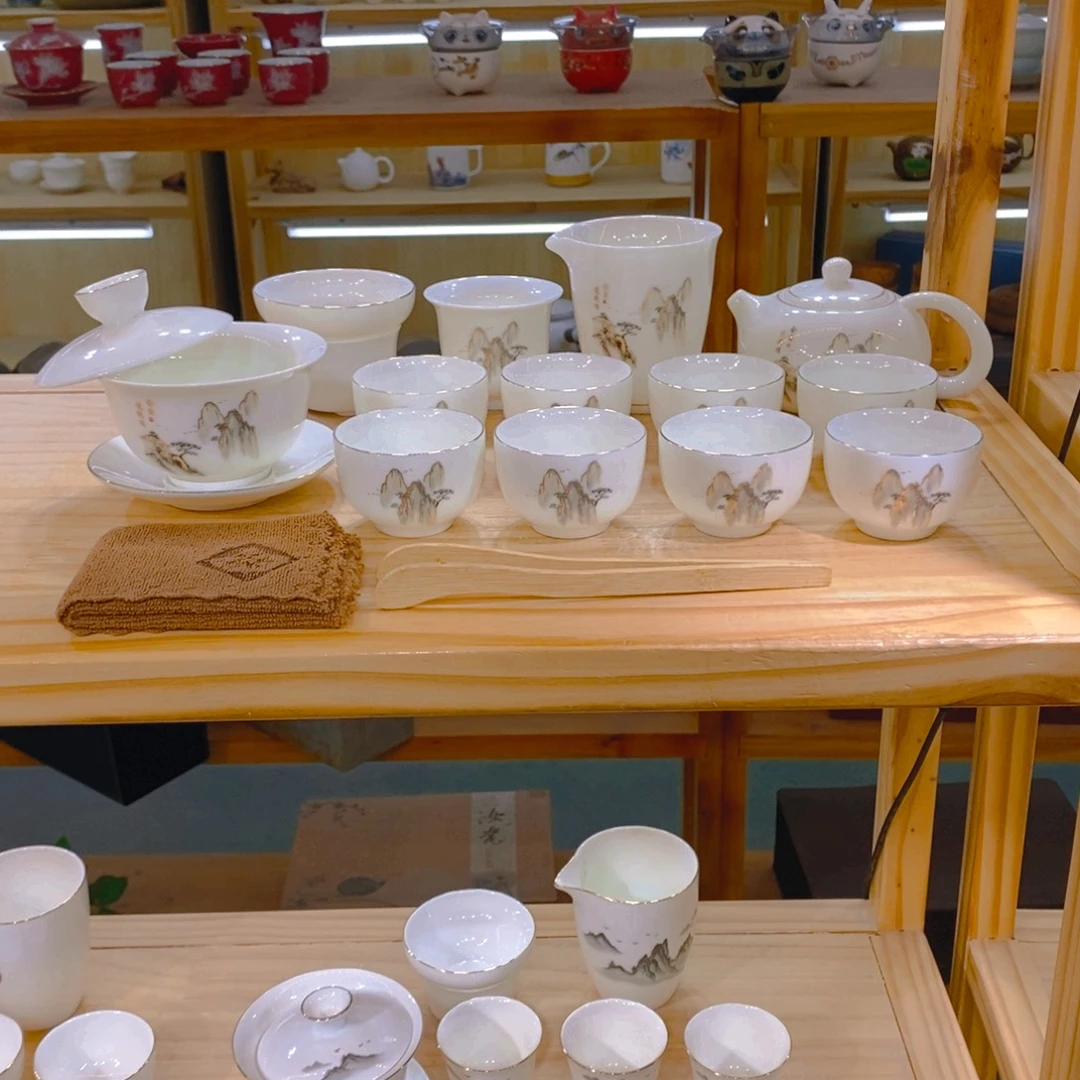 【不止】羊脂玉瓷茶具套装