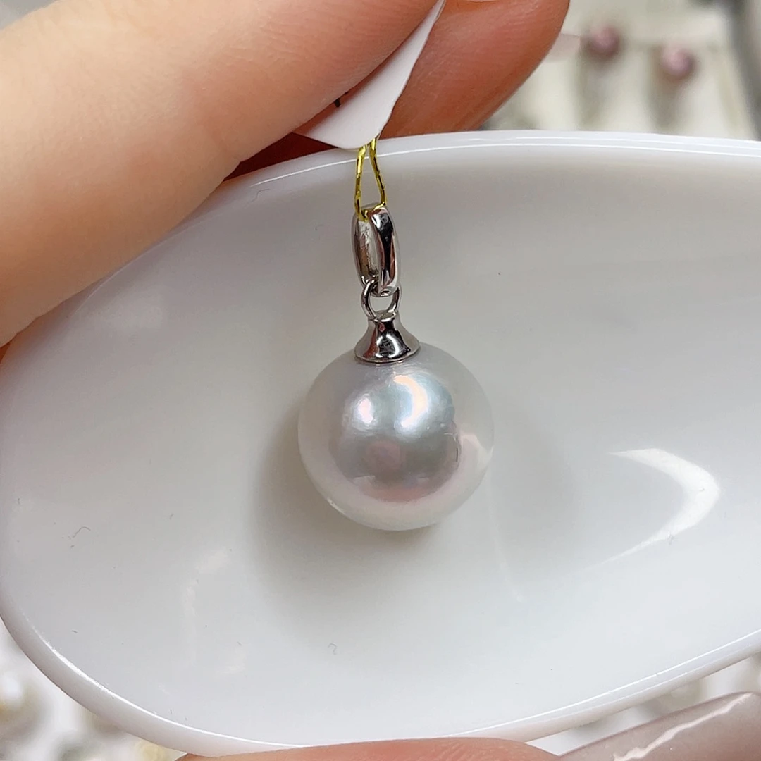淡水珍珠银S925镶嵌吊坠(不含链)