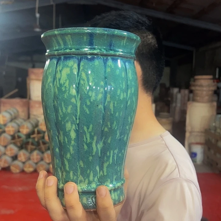 紫砂花盆高22口12