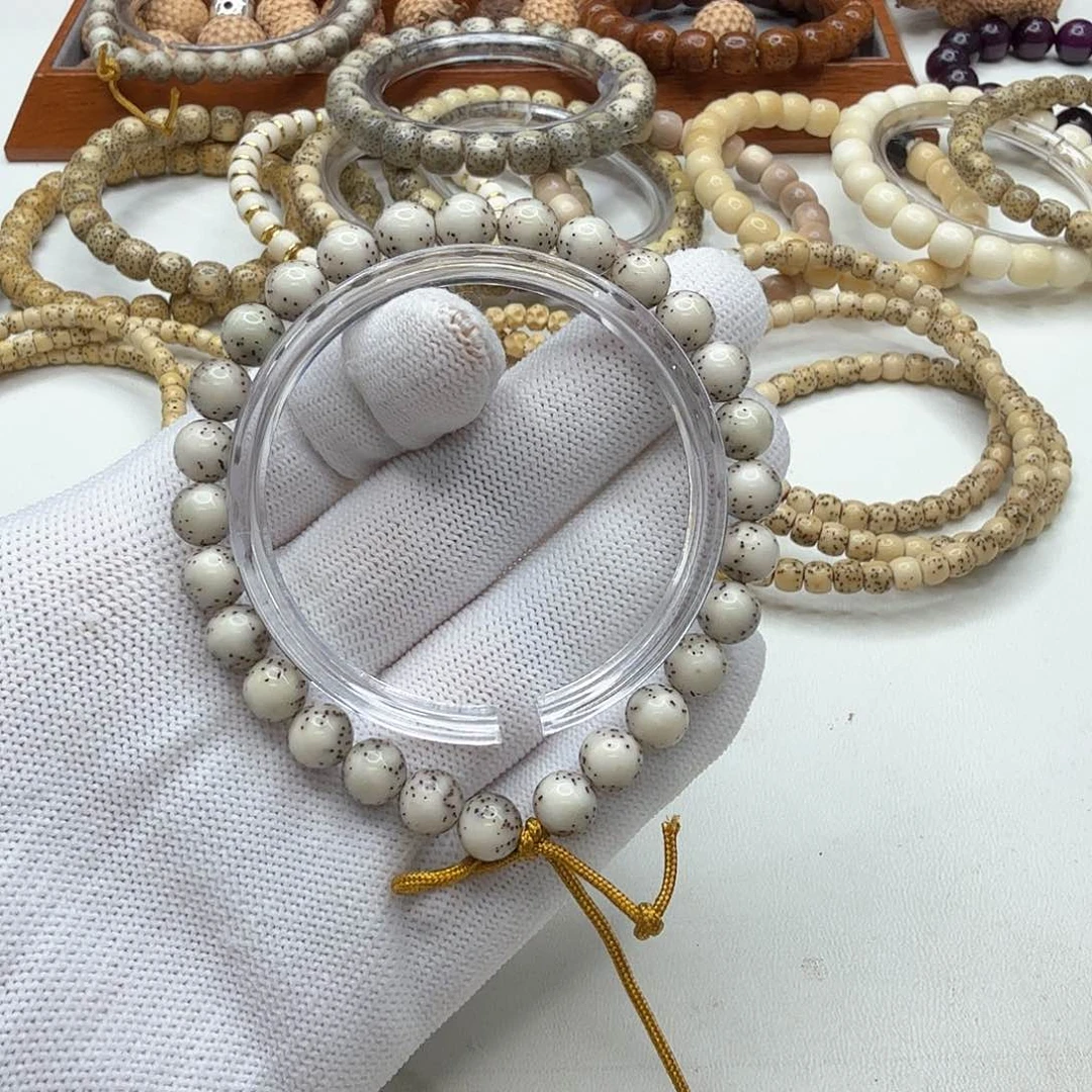 星月菩提手串27梵天冰白石玉河豚8左右手持一物一图