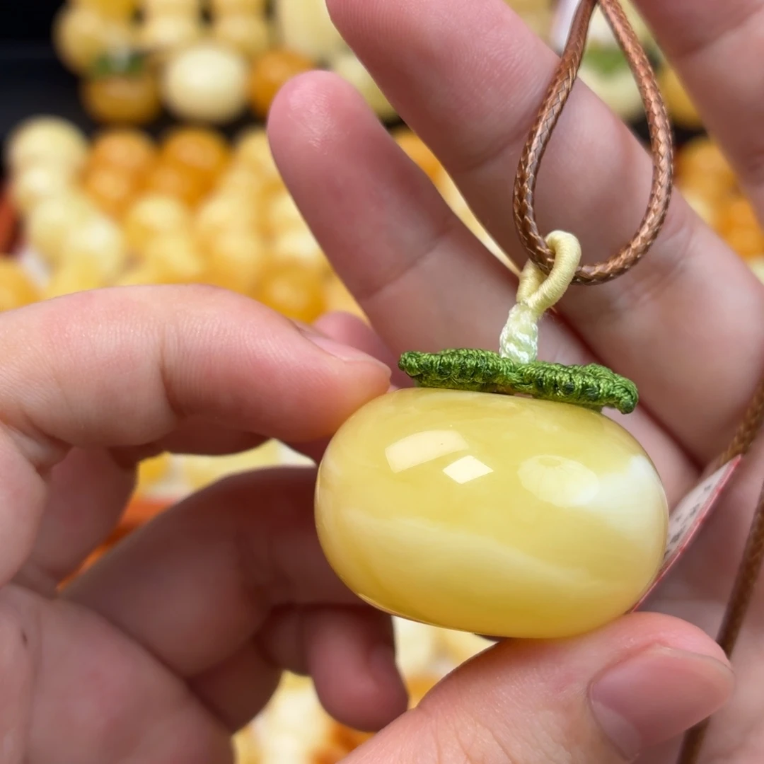 蜜蜡未镶嵌毛衣链蜜蜡