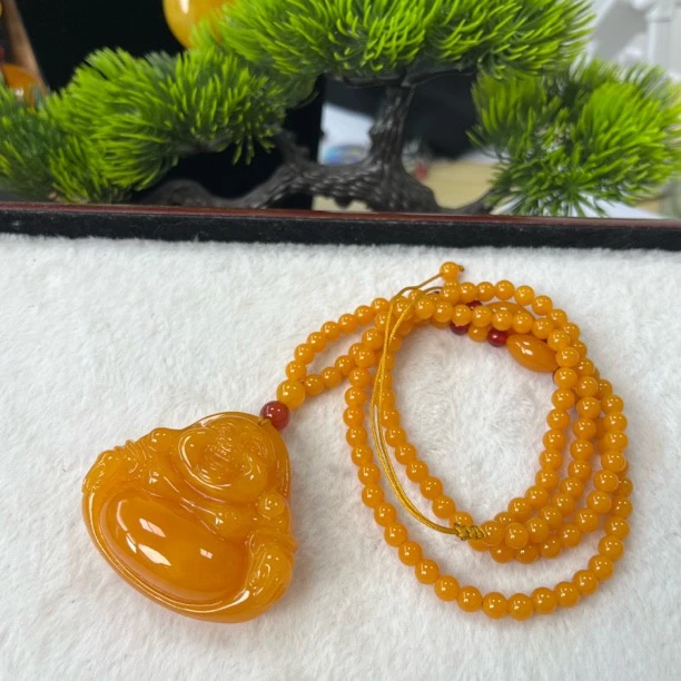 W136 藏族精工雕刻佛公珠链款毛衣链