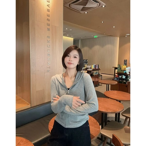 HEIHEI【舒适区】软糯糯慕斯绒~Chao显瘦松弛休闲连帽拉链卫衣开衫