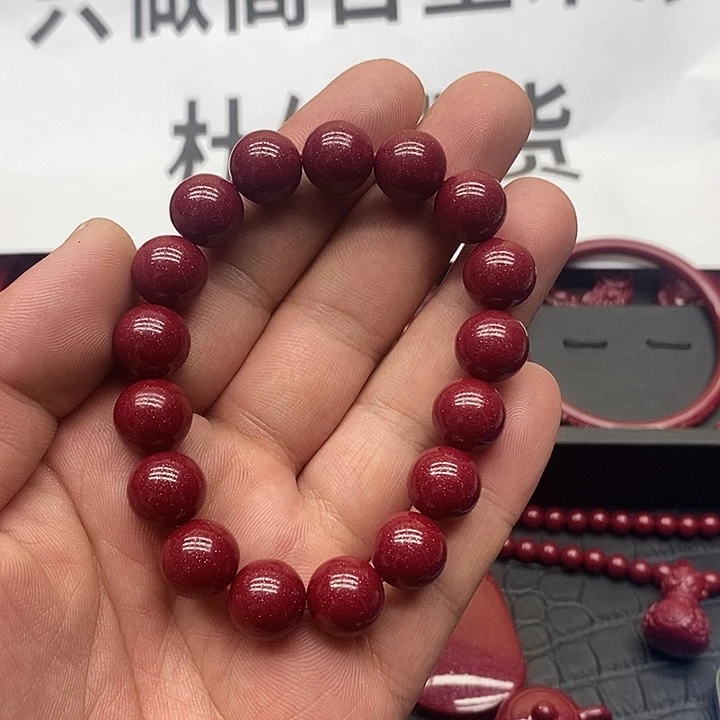 天然辰砂手串珠珠