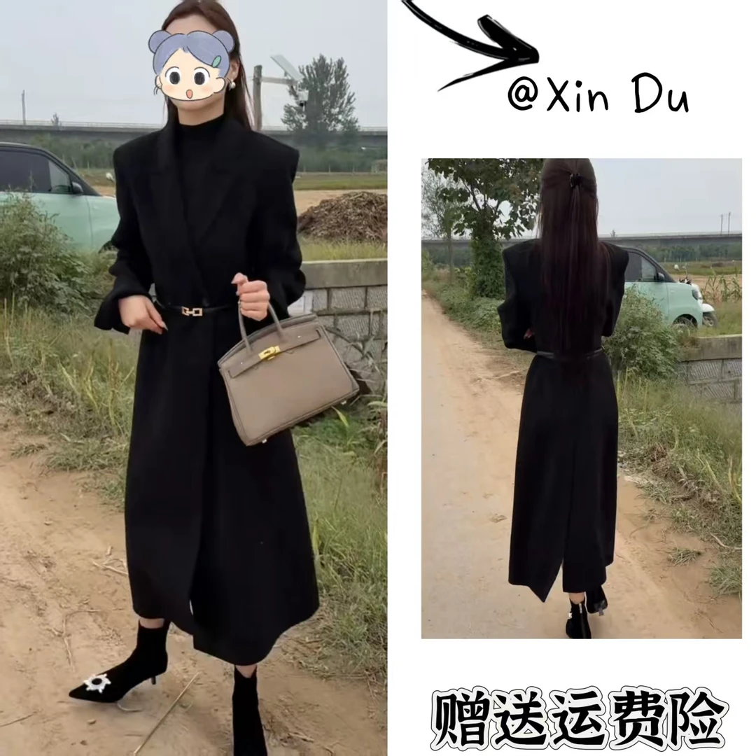 2025秋季新款时尚显瘦气质女士网红洋气风衣百搭款D23710