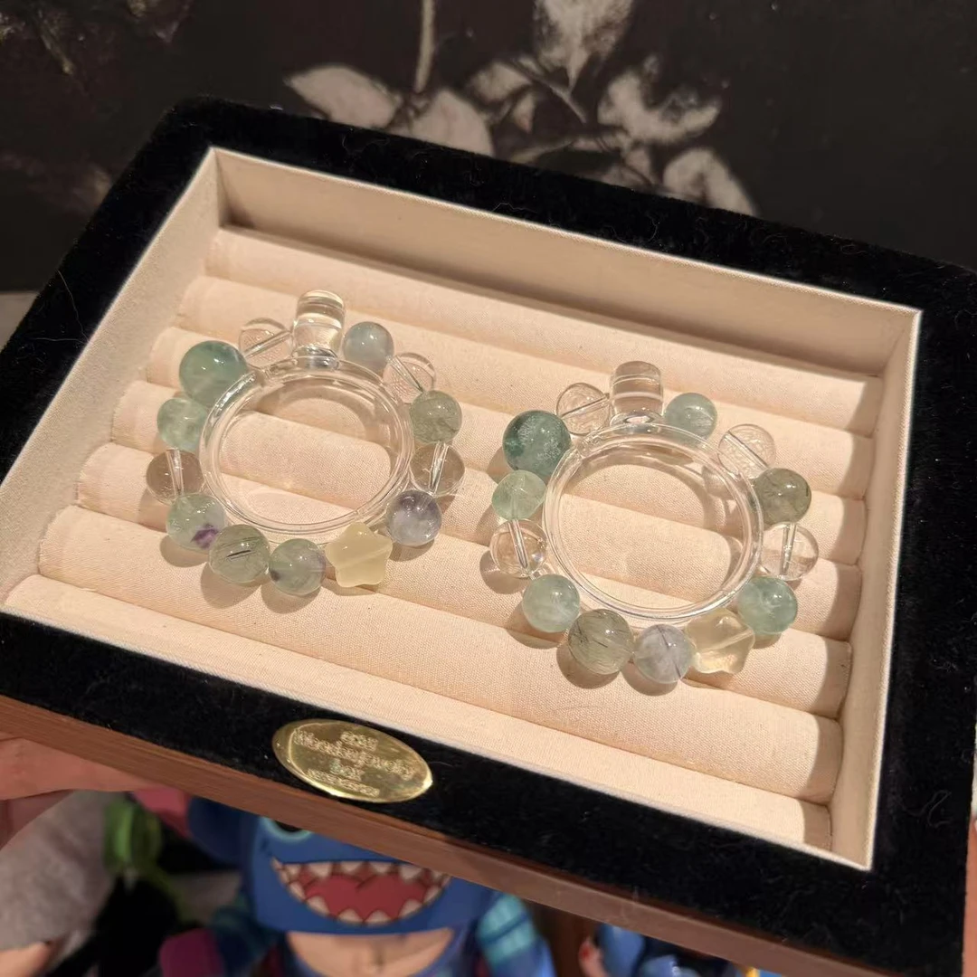 「绿腰」白水晶绿萤石绿兔毛发晶手串手链 多样性发其一ZL208