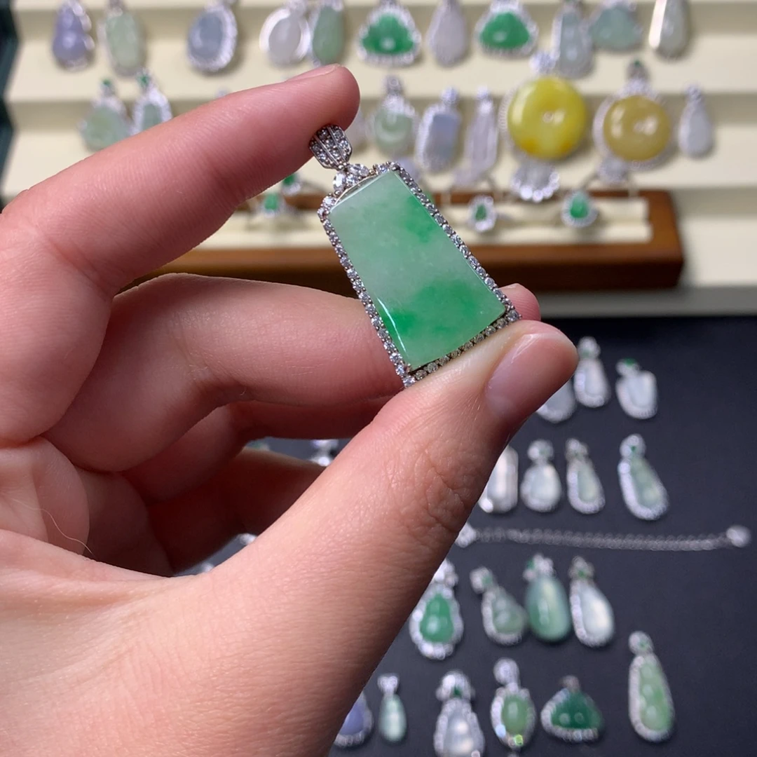 翡翠银S925镶嵌颈饰