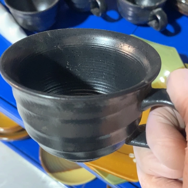 瓷片五厂黑釉粗瓷咖啡杯茶杯微瑕疵