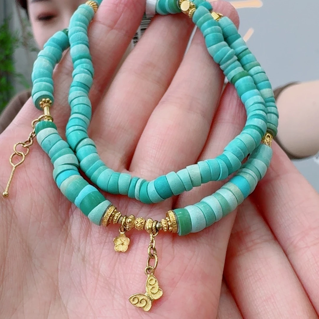 绿松石18K金镶嵌珠宝奇石