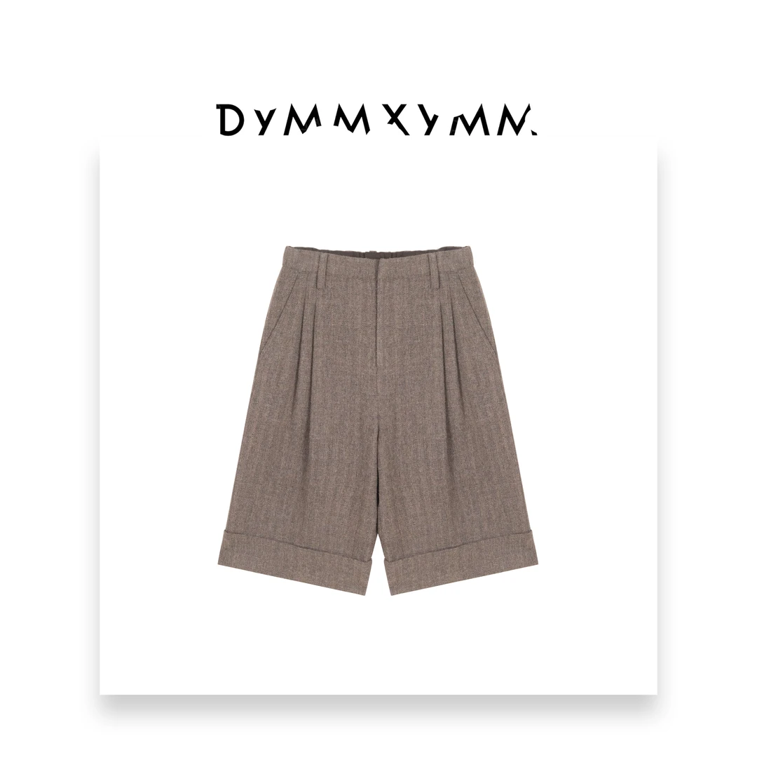 【DYMMXYMM】-《绅度》-【黑标】BC.脚口翻边羊毛中裤-5FWY6619